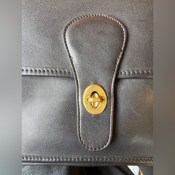 Vintage【COACH】 STATION Black Leather Willis Shoulder Crossbody Bag - Picture 7 of 12